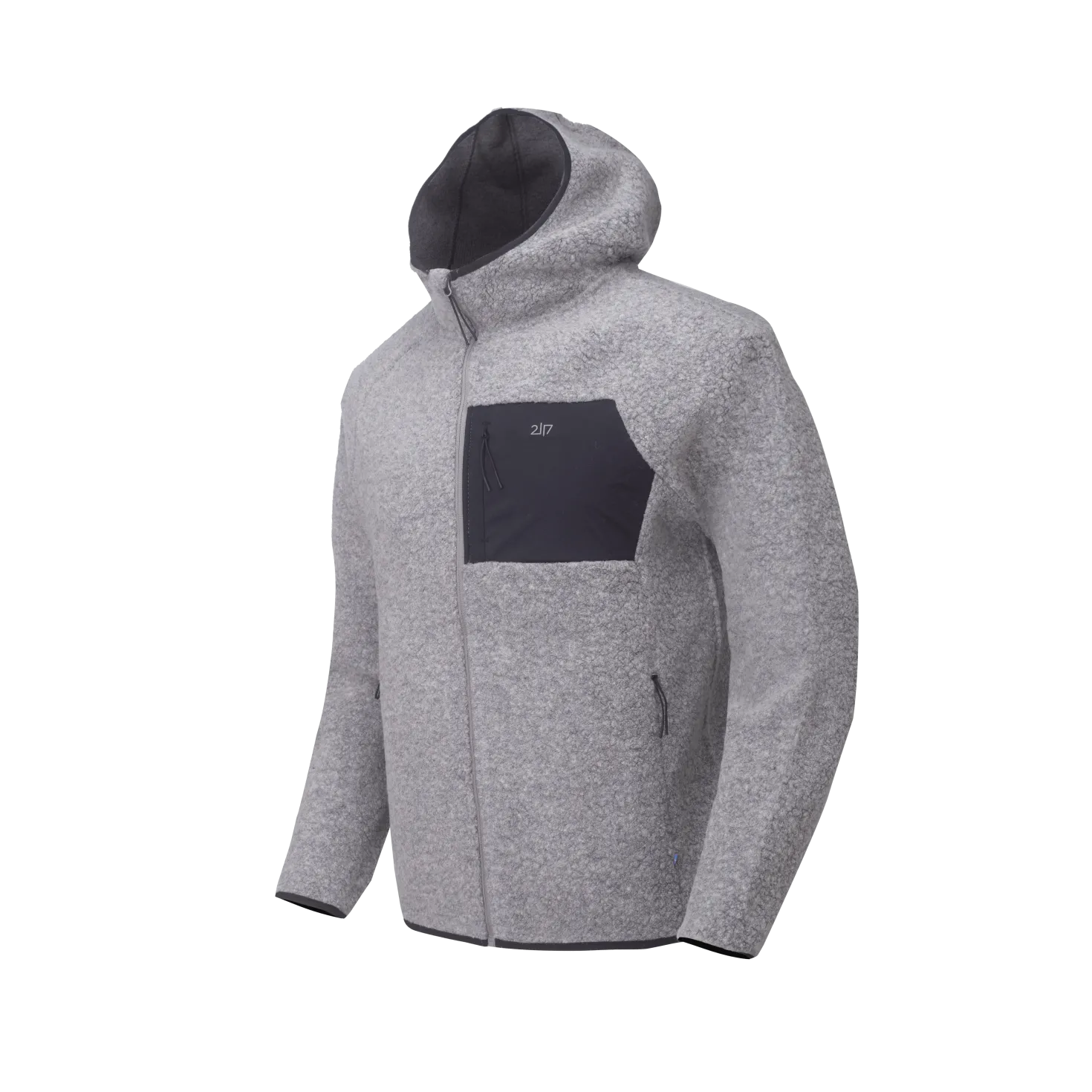 Men’S Wool Pile Hoodie Skord Grey