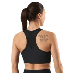 Mesh Black Swirl Sports Bra Black