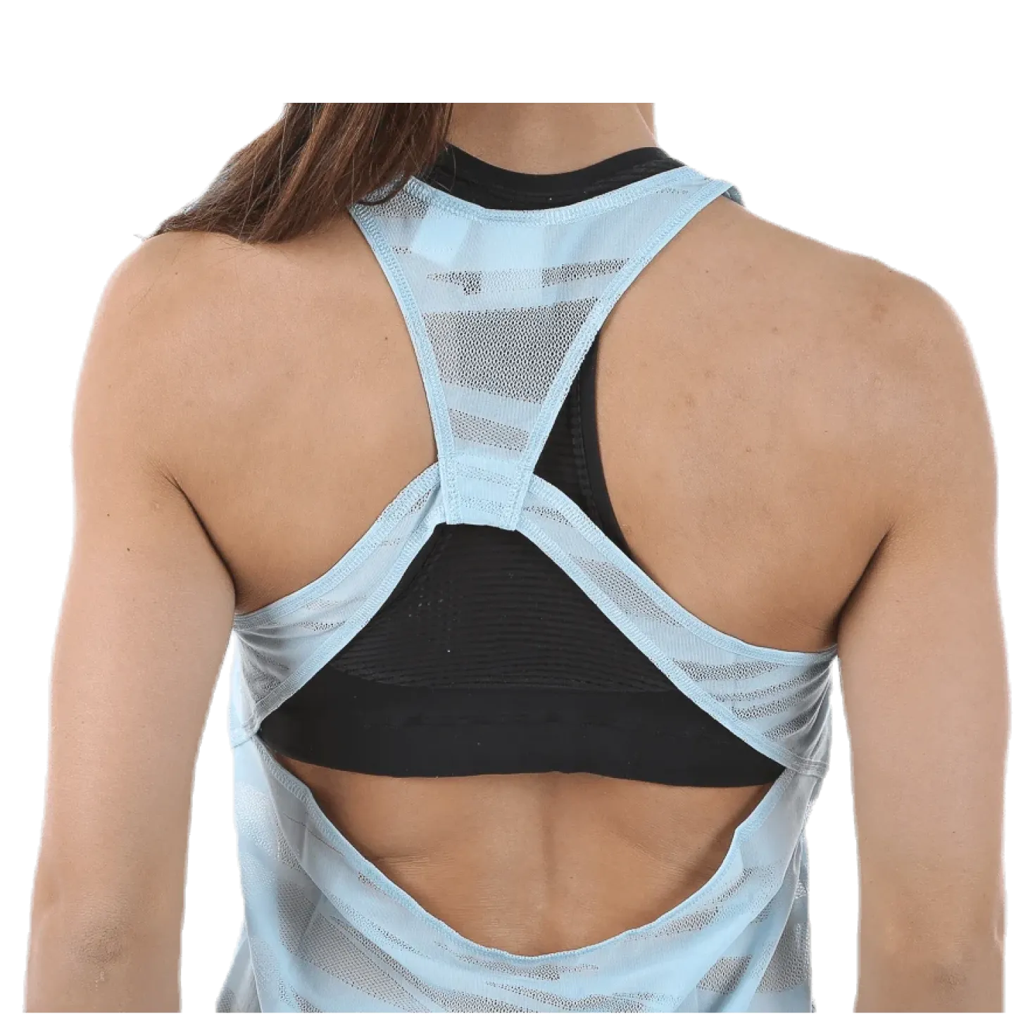 Mesh It Up Layer Tank Blue/Patterned