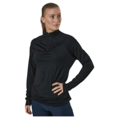 Mesh 1/4 Zip Black
