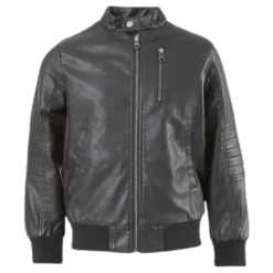 Mike Faux Leather Jacket Black