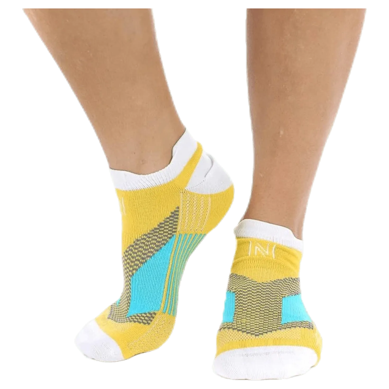 Mirenda Thin Running Sock Low-cut White/Yellow