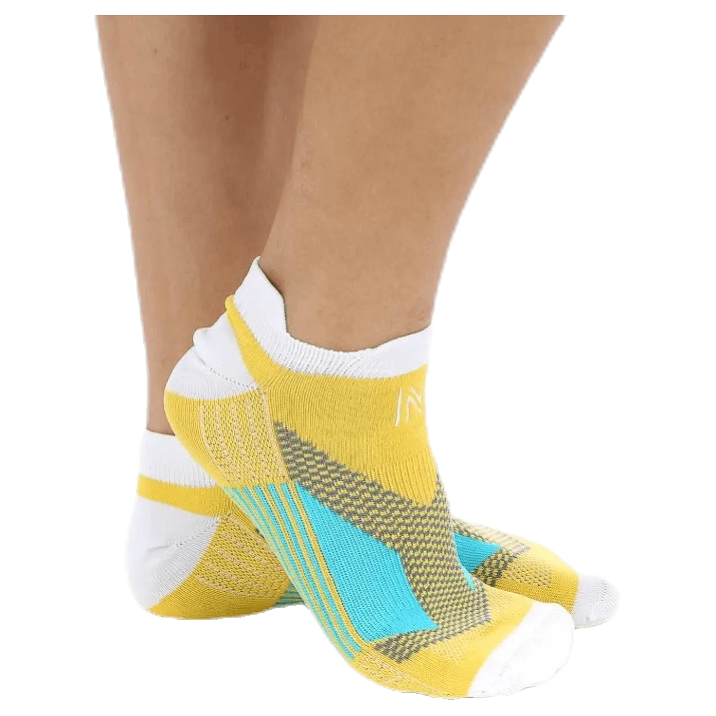 Mirenda Thin Running Sock Low-cut White/Yellow