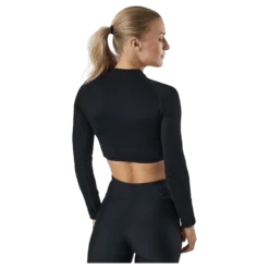 Molly Seamless Ls Crop Top Black