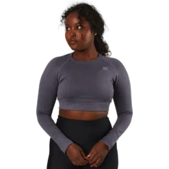 Molly Seamless Ls Crop Top Blue