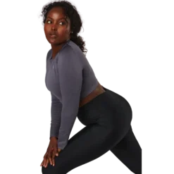 Molly Seamless Ls Crop Top Blue