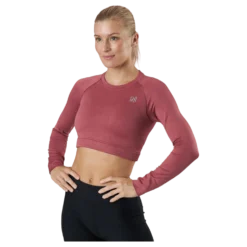 Molly Seamless Ls Crop Top Rose