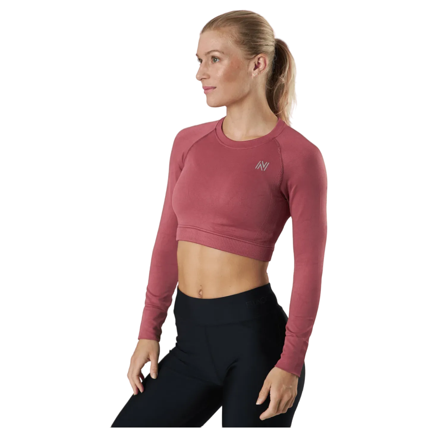 Molly Seamless Ls Crop Top Rose