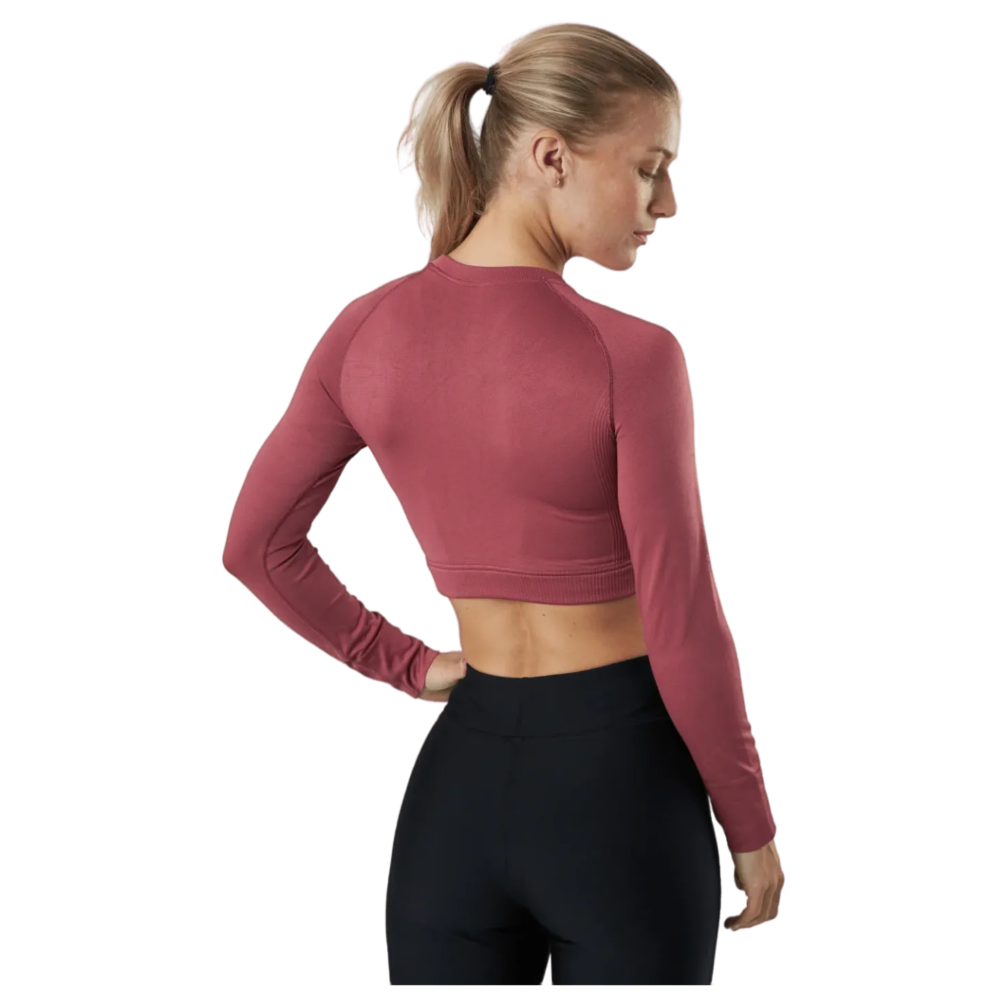 Molly Seamless Ls Crop Top Rose