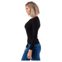 Natalia L/S Rib Pullover Knt Black