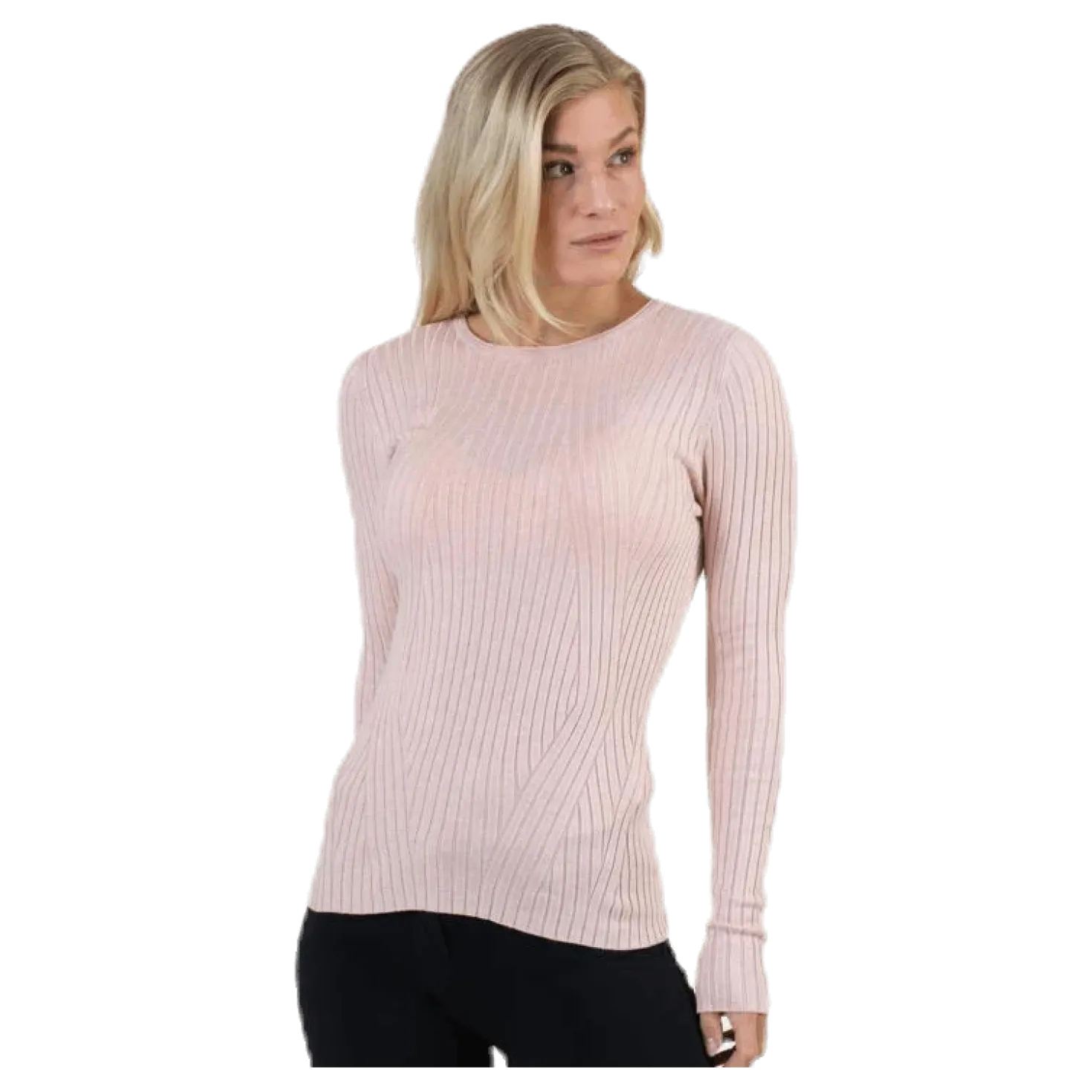 Natalia L/S Rib Pullover Knt Red