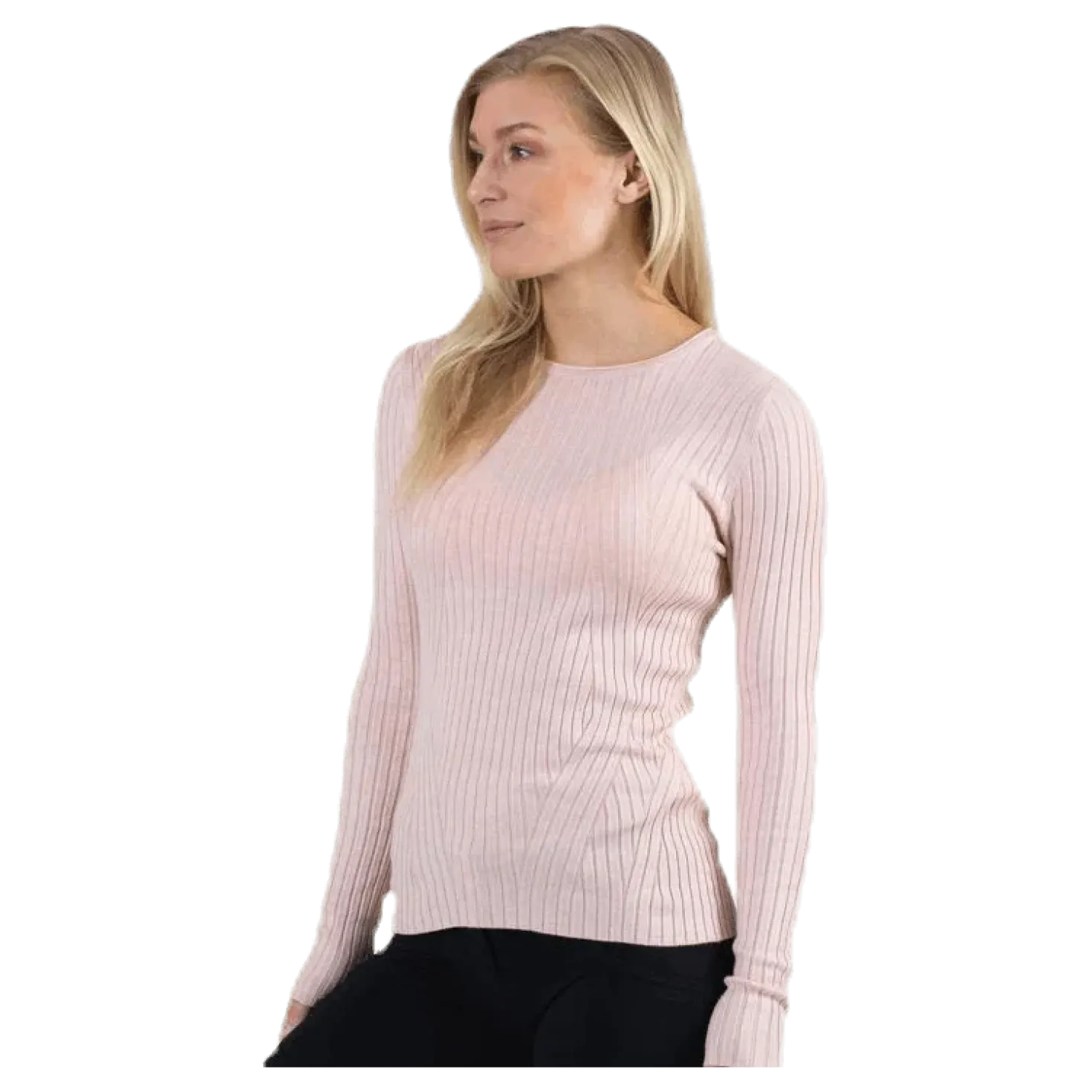 Natalia L/S Rib Pullover Knt Red