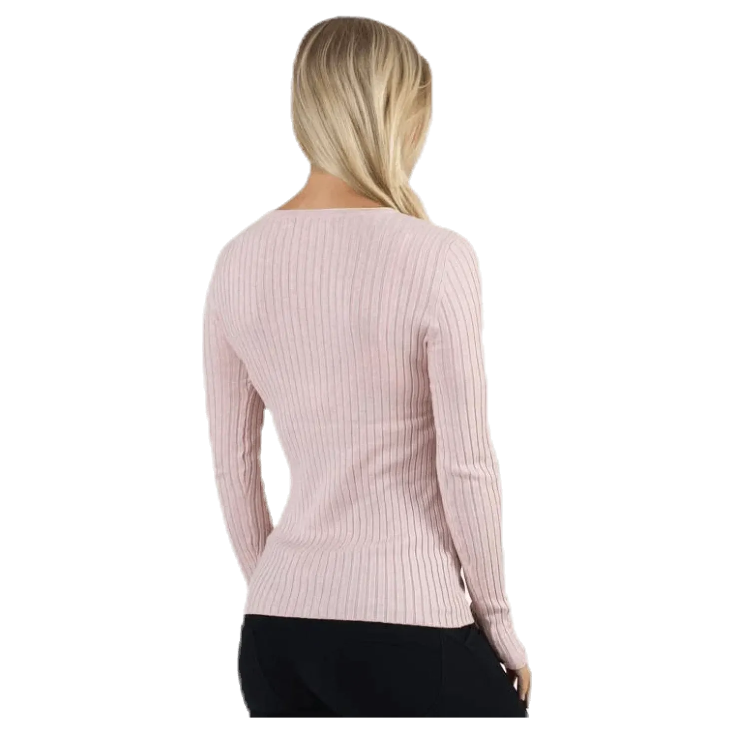 Natalia L/S Rib Pullover Knt Red