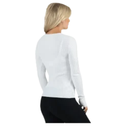 Natalia L/S Rib Pullover Knt White