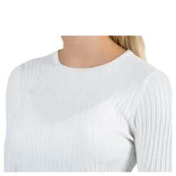 Natalia L/S Rib Pullover Knt White