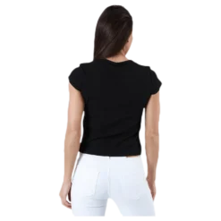 Nella S/S Button Top Black