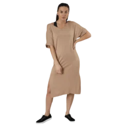 Neora Ss Fold Up Dress Beige