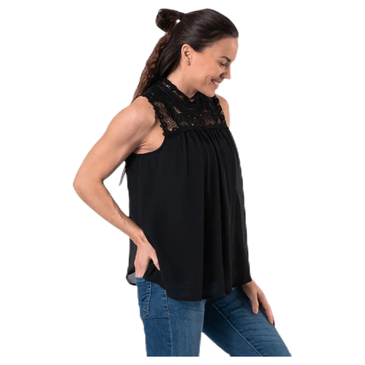 New Cat S/L Top Wvn Black