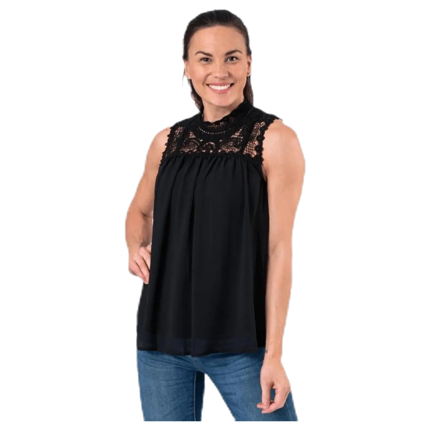 New Cat S/L Top Wvn Black