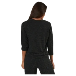 New Queen 3/4 Glitter Top Jrs Black
