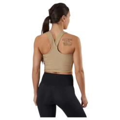Night Rib Crop Tank Beige