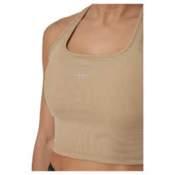 Night Rib Crop Tank Beige