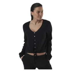 Nina Life L/S Tie Shirt Wvn Black