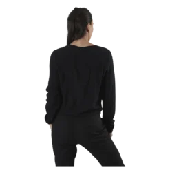 Nina Life L/S Tie Shirt Wvn Black