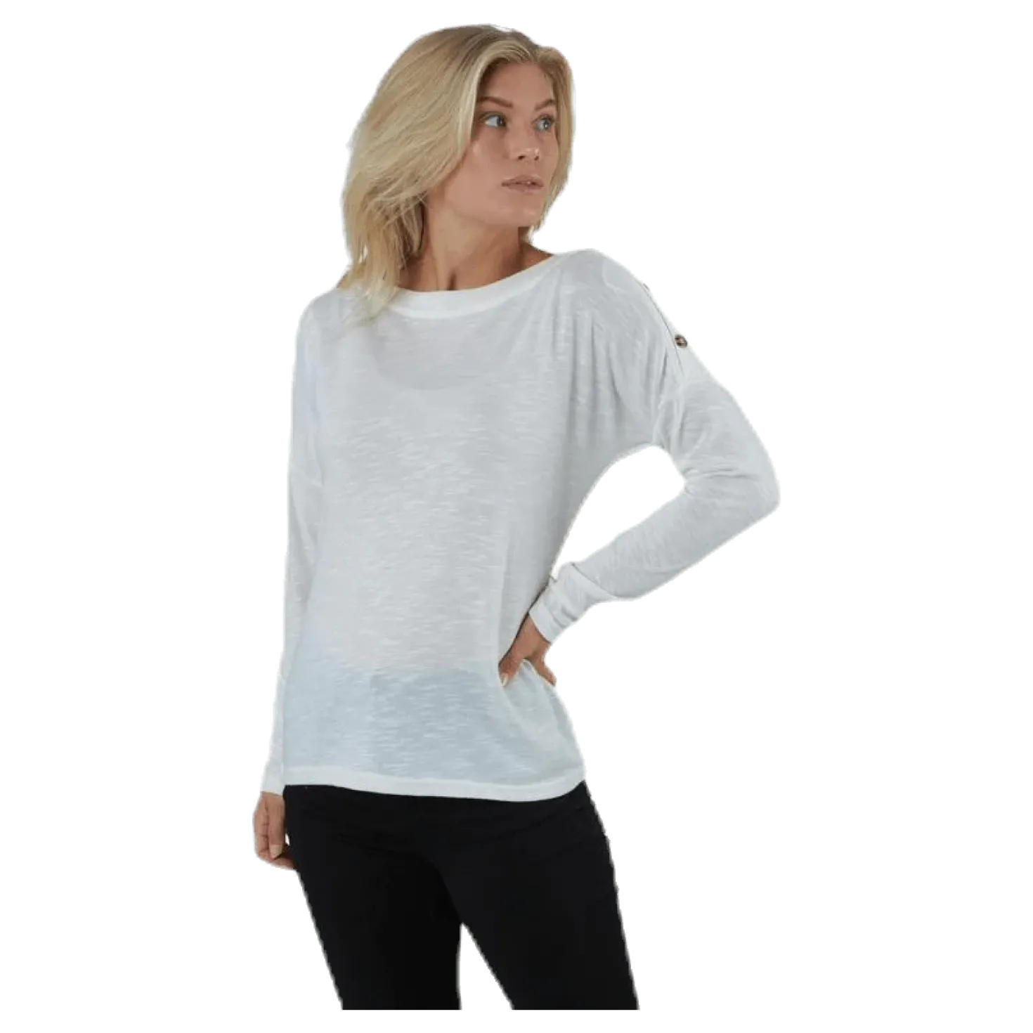 Nollie Ls O-Neck Top White