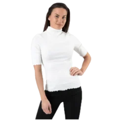 Nukisa 2/4 Mock Neck Top Bc White