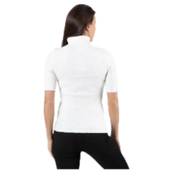 Nukisa 2/4 Mock Neck Top Bc White
