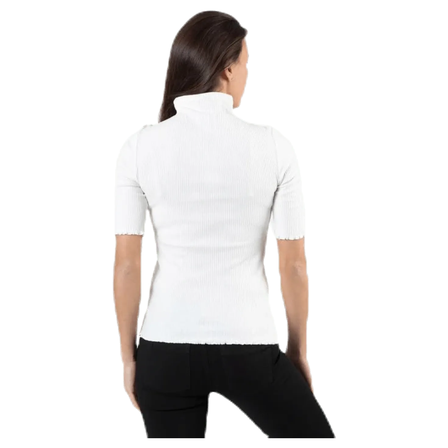 Nukisa 2/4 Mock Neck Top Bc White