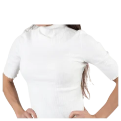 Nukisa 2/4 Mock Neck Top Bc White