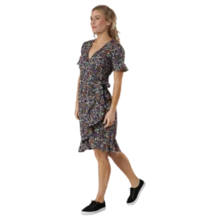 Olivia S/S Wrap Dress Wvn Black