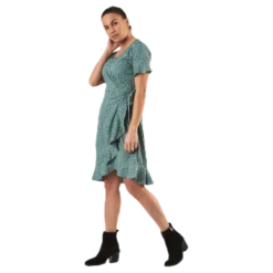 Olivia S/S Wrap Dress Wvn Green