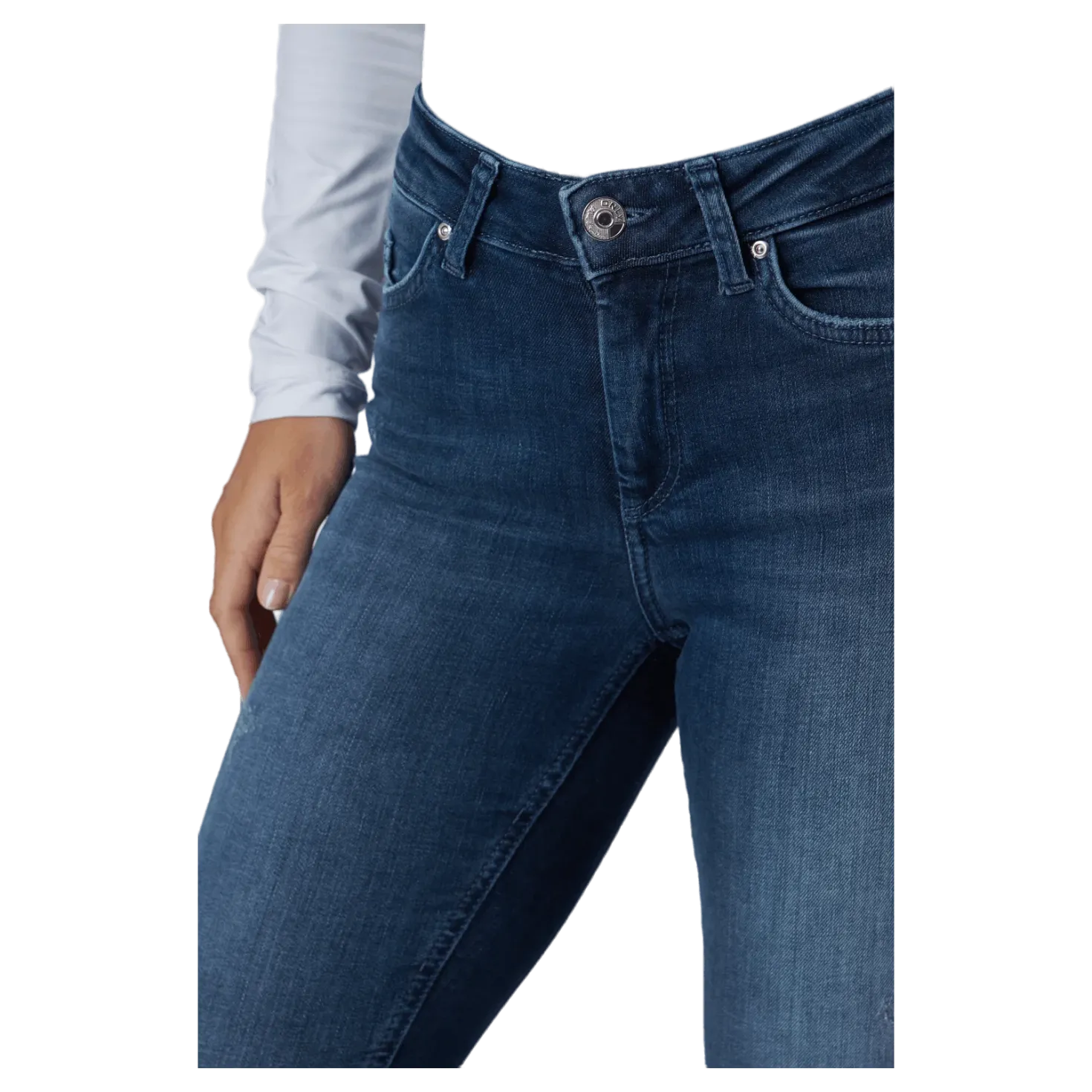 Onlblush Life Mid Sk Ank Raw R Dark Blue Denim
