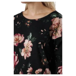 Onlelcos 4/5 Aop Top Jrs Noos Black W/jasmin Flower 15