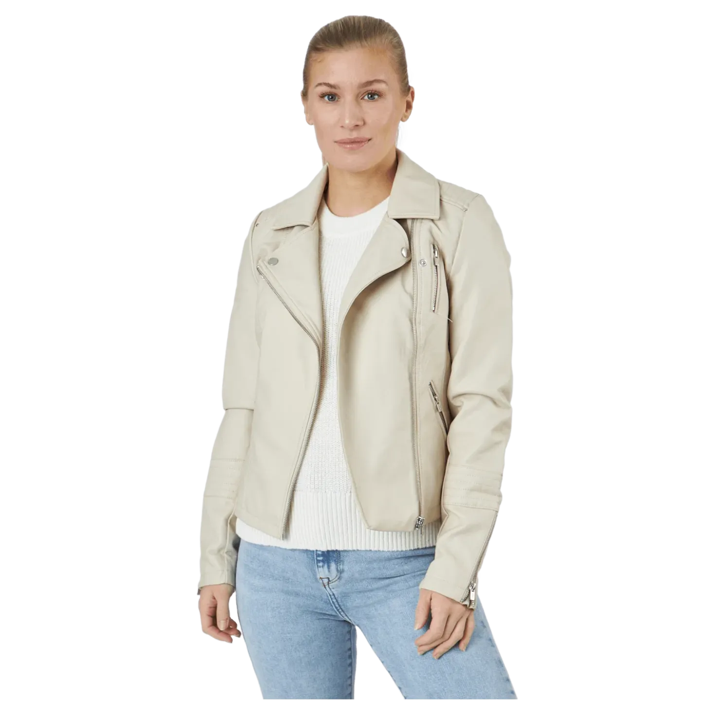 Onlgemma Faux Leather Biker Ot Silver Lining