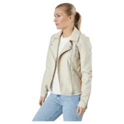 Onlgemma Faux Leather Biker Ot Silver Lining