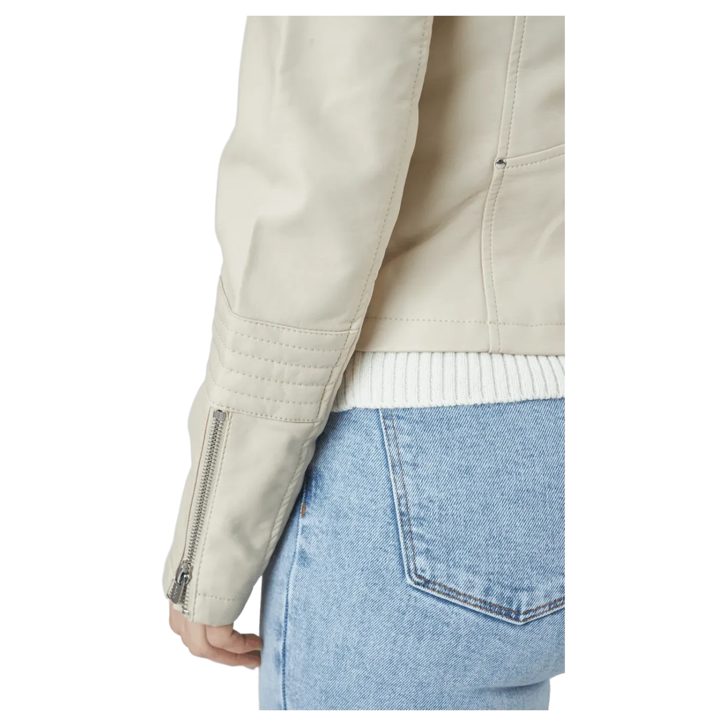 Onlgemma Faux Leather Biker Ot Silver Lining