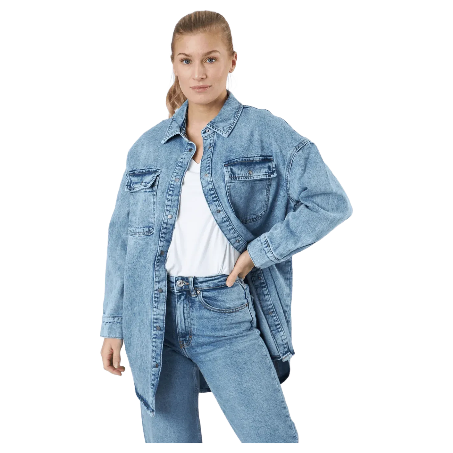Onlkasia Ls Os Shirt Dnm Bj No Medium Blue Denim