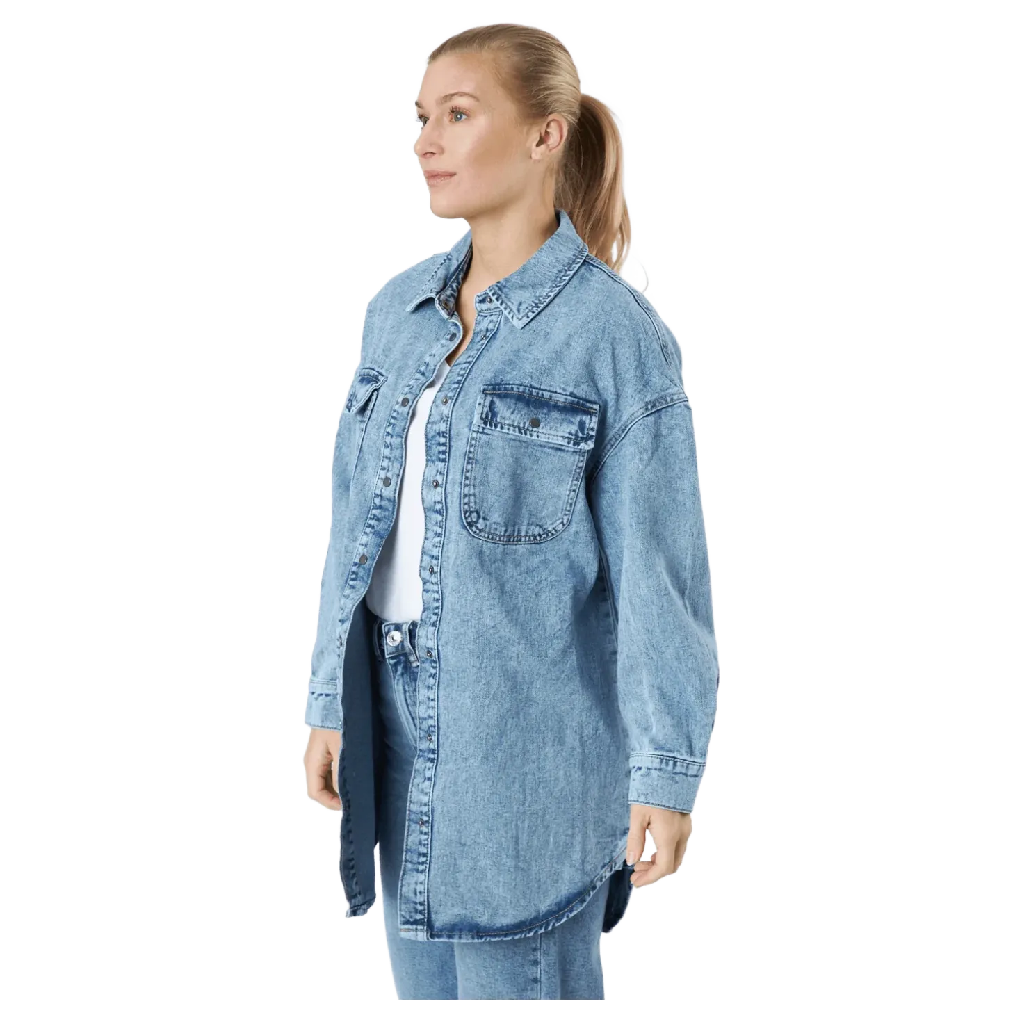 Onlkasia Ls Os Shirt Dnm Bj No Medium Blue Denim