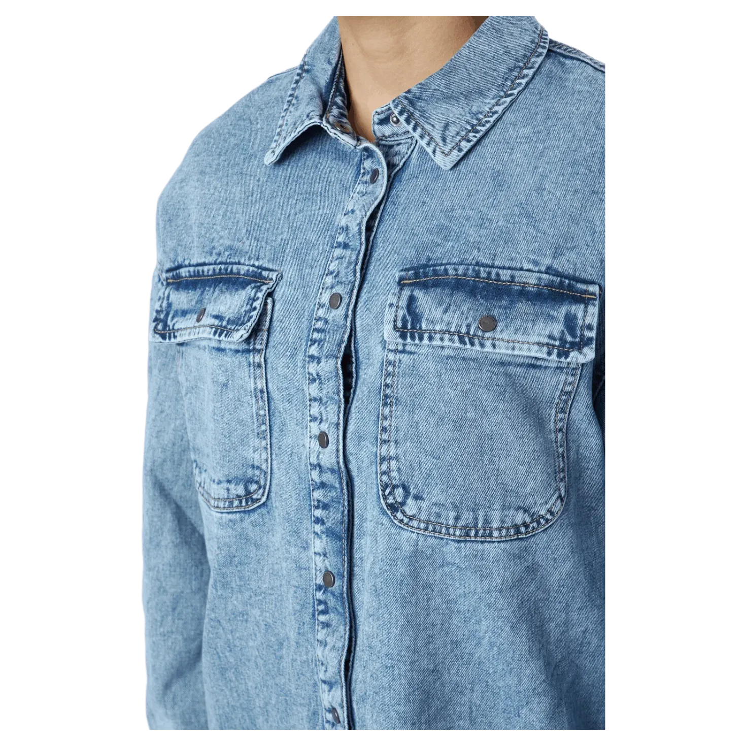 Onlkasia Ls Os Shirt Dnm Bj No Medium Blue Denim