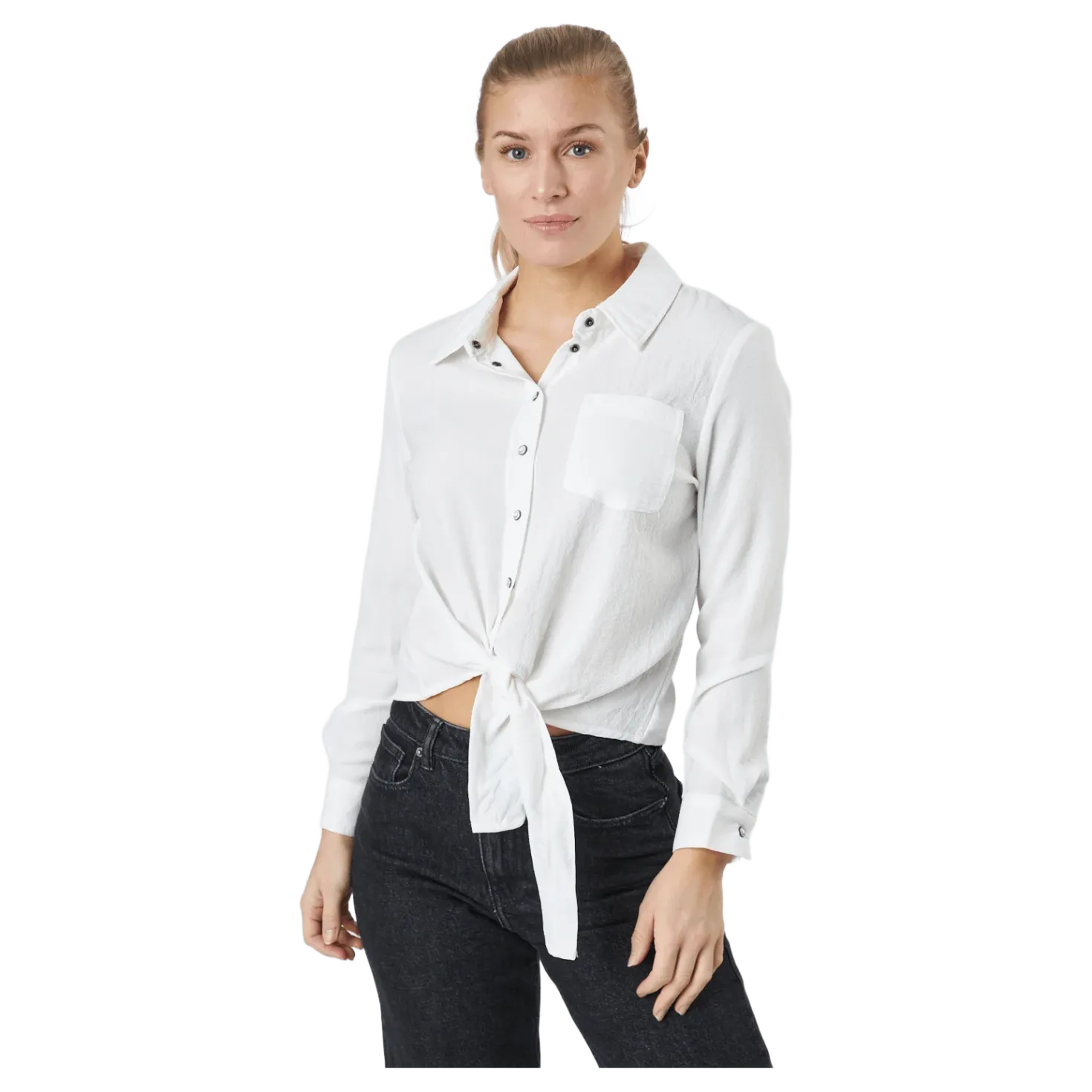 Onllecey Ls Knot Shirt Noos Cloud Dancer