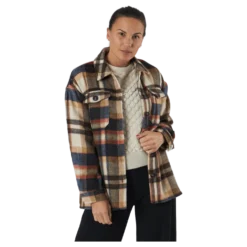 Onlmaci L/s Check Shacket Pnt Humus