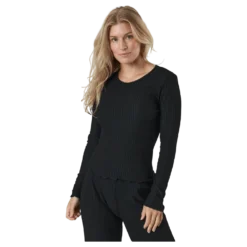 Onlnella L/s O-neck Rib Top No Black