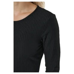 Onlnella L/s O-neck Rib Top No Black