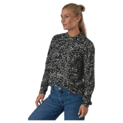Onlnew Mallory L/s Blouse Aop Whitecap Gray