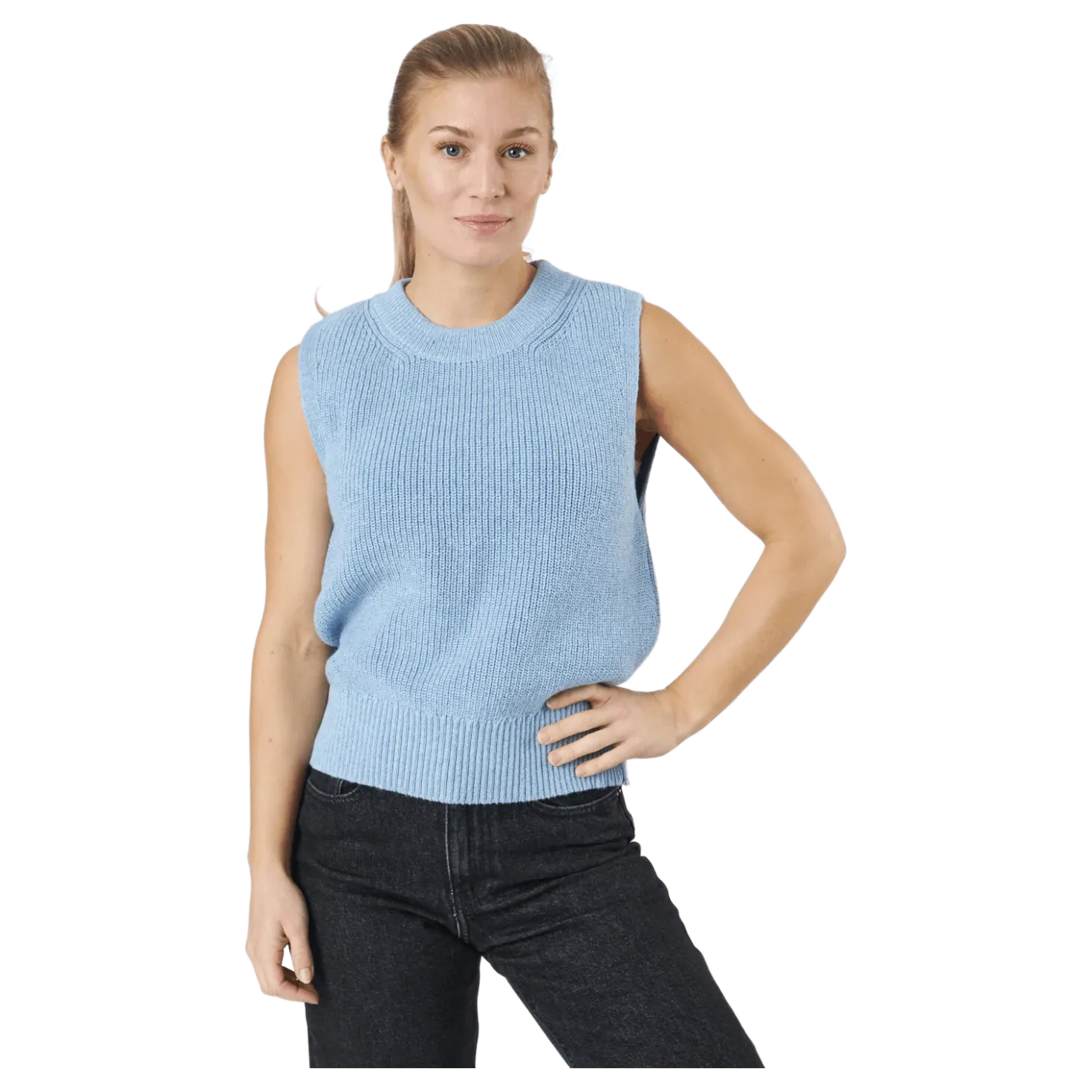 Onlparis Life Vest Knt Sky Blue