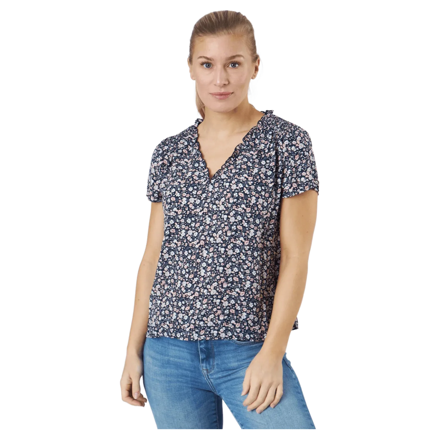 Onlsonja Life S/s V-neck Top N Night Sky